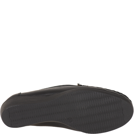 Syrena SH 4020 czarne mokasyny skórzane na koturnie 4 cm