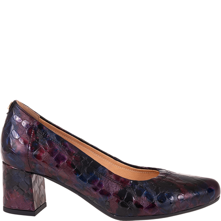 Czółenka skórzane Syrena SPU 1162V krokodyl, obcas 6 cm