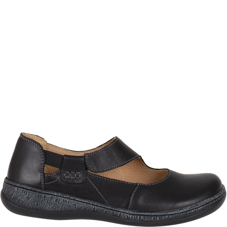 Syrena SH 655 czarne - półbuty skórzane z rzepami i gumą