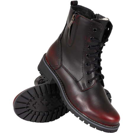 Modne botki damskie Syrena SST 4038 - czarno-bordowe