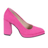  Czółenka damskie na grubym obcasie Syrena SEDA 329 fuksja zamsz