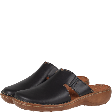 Klapki damskie skórzane Syrena SST 664 czarno-rude