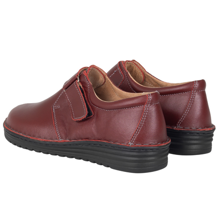 Półbuty damskie na rzepy SOT 069/M bordowe marki Syrena