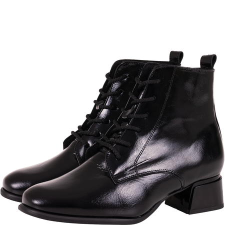 Botki damskie skórzane Syrena SPU B-287 czarne lakierowane