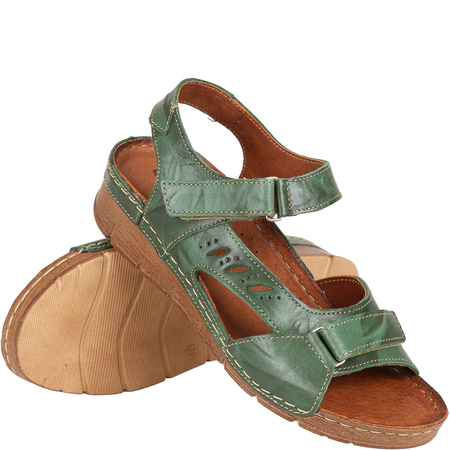 Sandały damskie skórzane marki Syrena SST 907 zielone