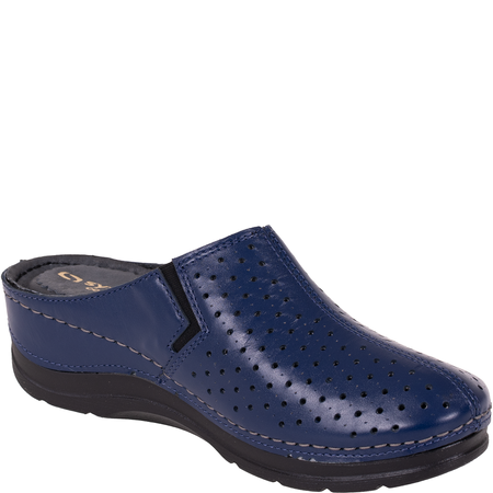 Granatowe klapki Syrena SWB 562 skórzane tęgość G ½