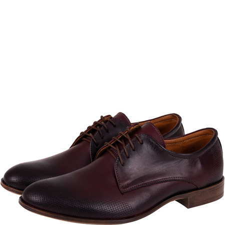 Skórzane półbuty męskie marki Syrena SI 329A-798 bordowe