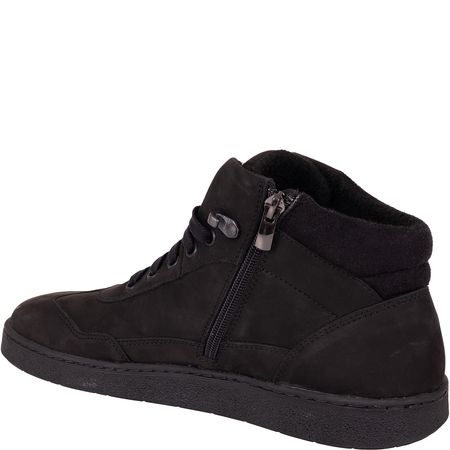 Trzewiki męskie skórzane Syrena SH 832 czarne, ocieplane