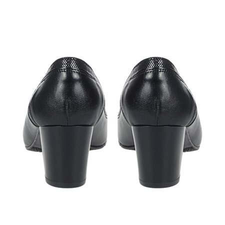 Czółenka damskie skórzane czarne marki Syrena