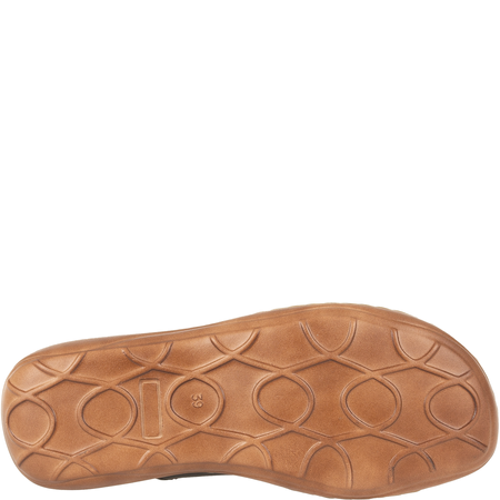 Skórzane klapki damskie marki Syrena SST 663 czarno-rude