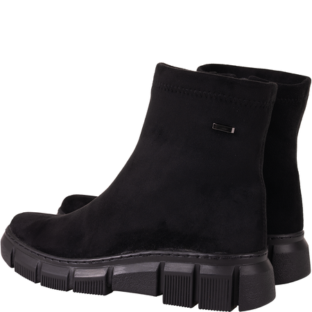 Skórzane botki damskie Syrena SH 506S czarne - ocieplane