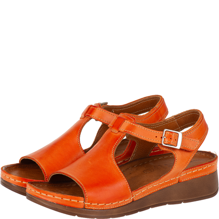 Pomarańczowe sandały damskie skórzane Syrena SST 924