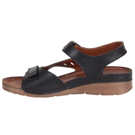 Sandały skórzane damskie Syrena SST 907 czarne