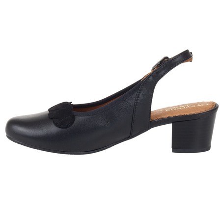 Skórzane sandały na koturnie Syrena SWB 556 czarne