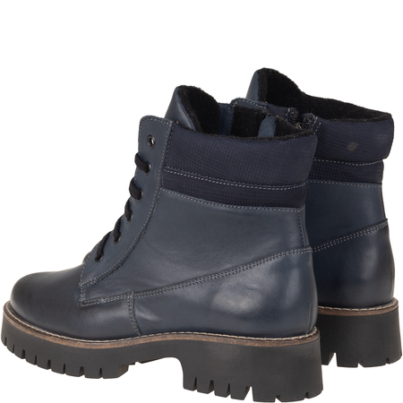 Botki damskie Syrena SST 4103 granat - skóra naturalna