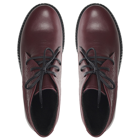 Bordowe botki damskie na obcasie marki Syrena SE 0046