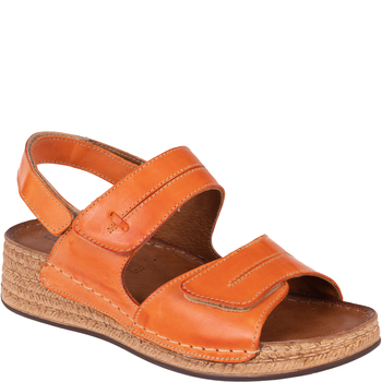 Sandały skórzane damskie marki Syrena SST 993 pomarańczowe