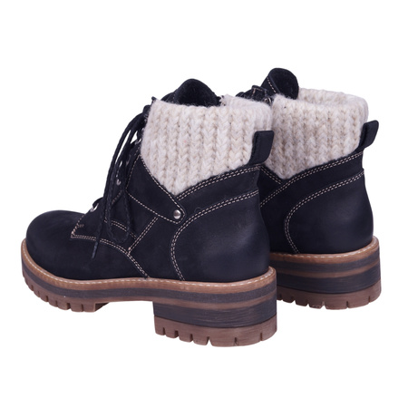 Botki damskie trzewiki skórzane marki Syrena SBB 1178E czarne