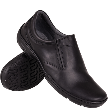 Skórzane półbuty męskie Syrena SI 422A-459 czarne