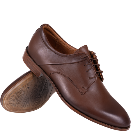 Brązowe półbuty męskie Syrena SI 400-841 skórzane