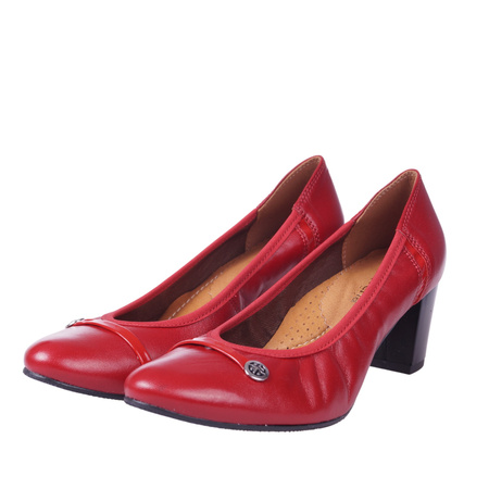 Czółenka damskie skórzane marki Syrena SWB 22011 czerwone