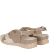 Beżowo-złote sandały skórzane z rzepem - Syrena SH 144
