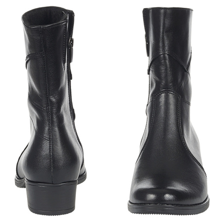 Czarne botki damskie skórzane - Syrena SE 220M