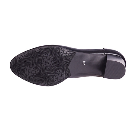 Czółenka damskie na słupku czarne marki Syrena SE 0609