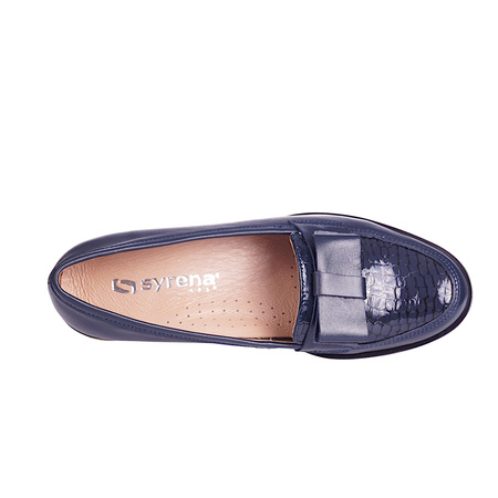 Mokasyny damskie skóra naturalna marki Syrena SE 052 P granatowe