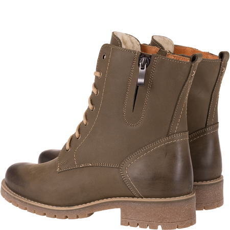 Komfortowe botki damskie skórzane Syrena SST 4038 oliwka