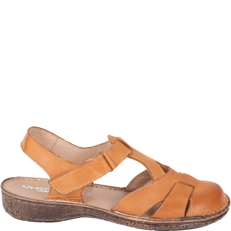 Sandały skórzane Syrena SH 152 jasny brąz | Wygoda i styl