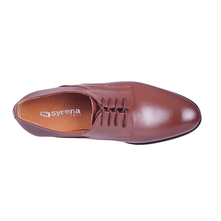 Półbuty wizytowe męskie skórzane w kolorze brązowym Syrena SE 0935