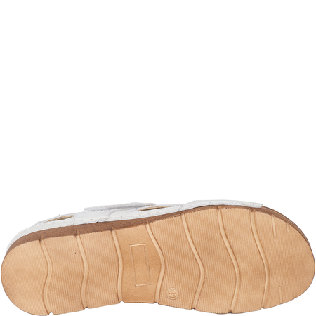 Sandały skórzane damskie Syrena SST 907 biało-srebrne