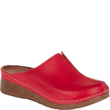 Klapki damskie skóra naturalna Syrena SST 922 czerwone