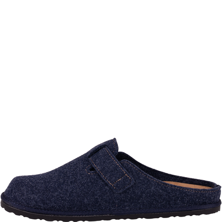 Kapcie męskie INBLU SI000024 szaro-niebieski filc skórzana wkładka