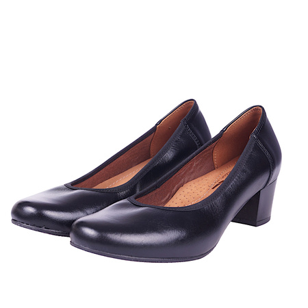 Klasyczne czółenka damskie skórzane marki Wielbut 027 czarne