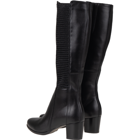 Czarne kozaki ze stretchem Syrena SWB K-269 skórzane