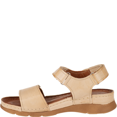 Sandały skórzane damskie marki Syrena SST 990 beżowe