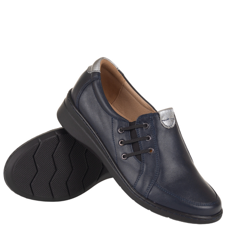 Półbuty damskie granatowe Syrena SE P-264 - skóra naturalna