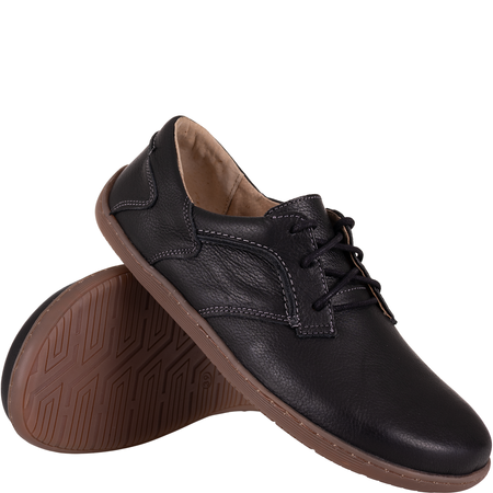 Buty damskie BareFoot Syrena SH 715-2B czarne - skóra naturalna, minimalistyczne