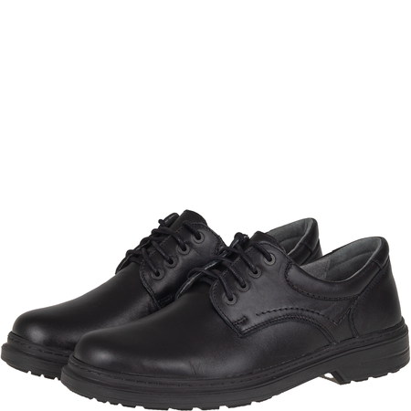Czarne półbuty Syrena SH 815 - skóra naturalna, komfortowe