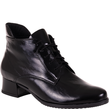 Czółenka skórzane Syrena SGO 2044 czarne lakierowane