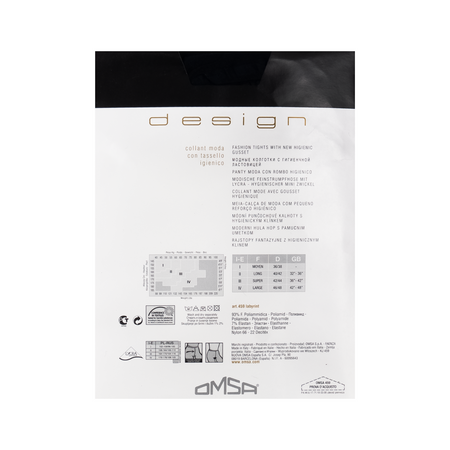 Włoskie stylowe rajstopy lycra 20 DEN | higieniczny klin