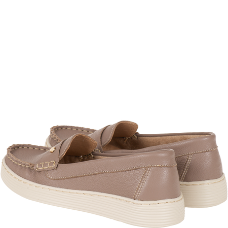 Syrena SH 440 khaki - skórzane mokasyny damskie na wiosnę