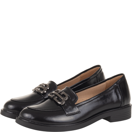 Skórzane mokasyny damskie Syrena SE 293 czarny naplak