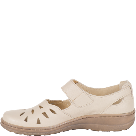 Syrena SH 4043 ecru - półbuty skórzane damskie na wiosnę