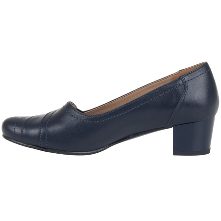 Czółenka na słupku skórzane marki Syrena SE 0203 granatowe