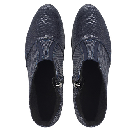 Komfortowe botki damskie skórzane Syrena SE 481 granatowe