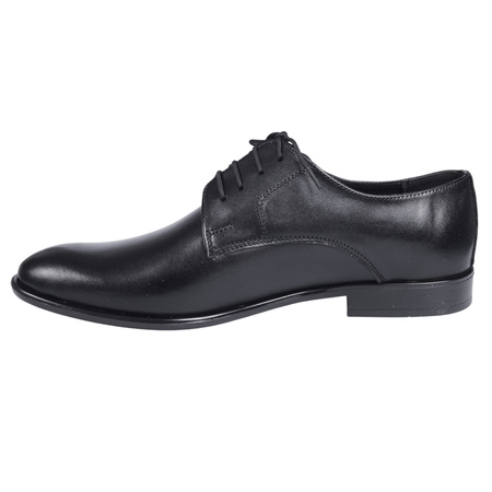 Półbuty męskie pantofle wizytowe skórzane marki Syrena SE 934 czarne