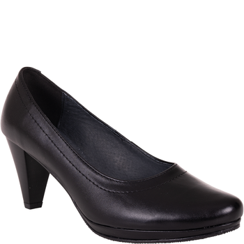 Czółenka na obcasie czarne skórzane marki Syrena SWB 151